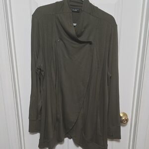 Susan Graver Olive Green Cardigan